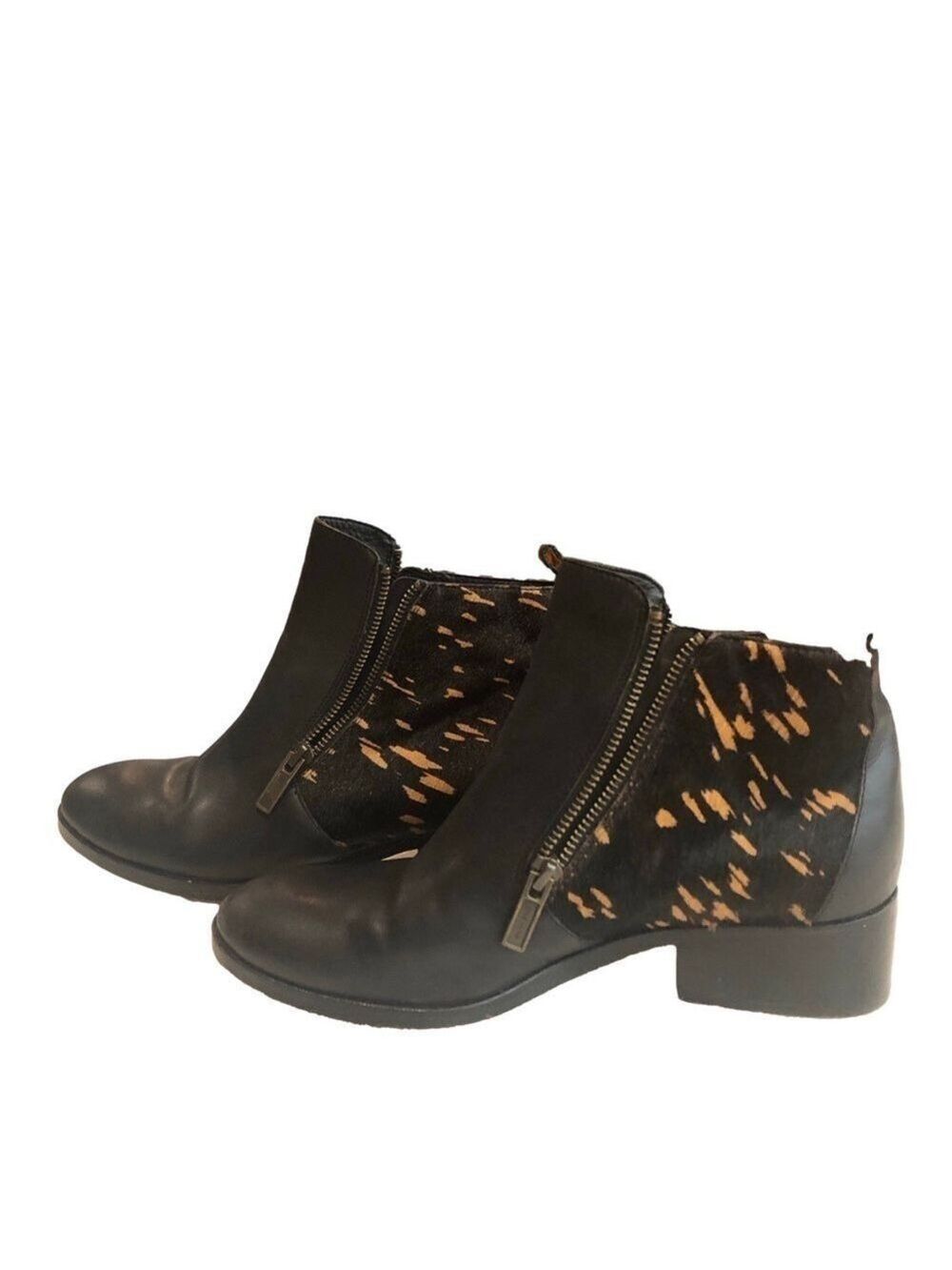 Cole Haan Size 9 leather and animal hair black ankle bootie. - Picture 4 of 12